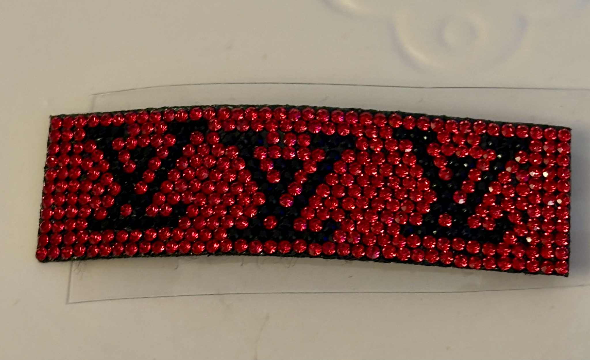 Hair clip L glitter square red