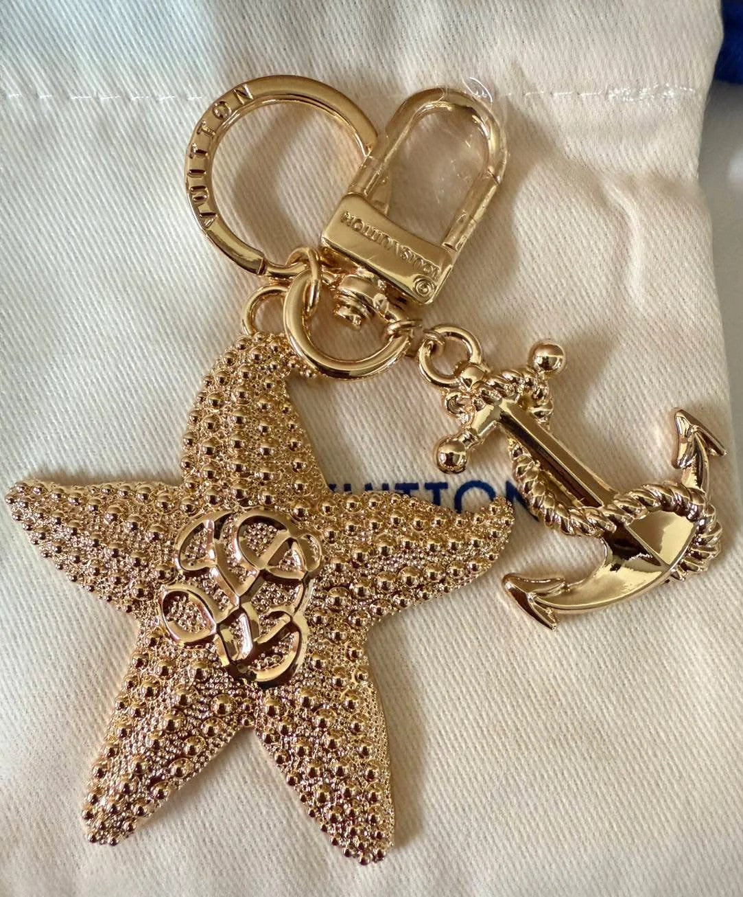 Keychain L starfish stainless