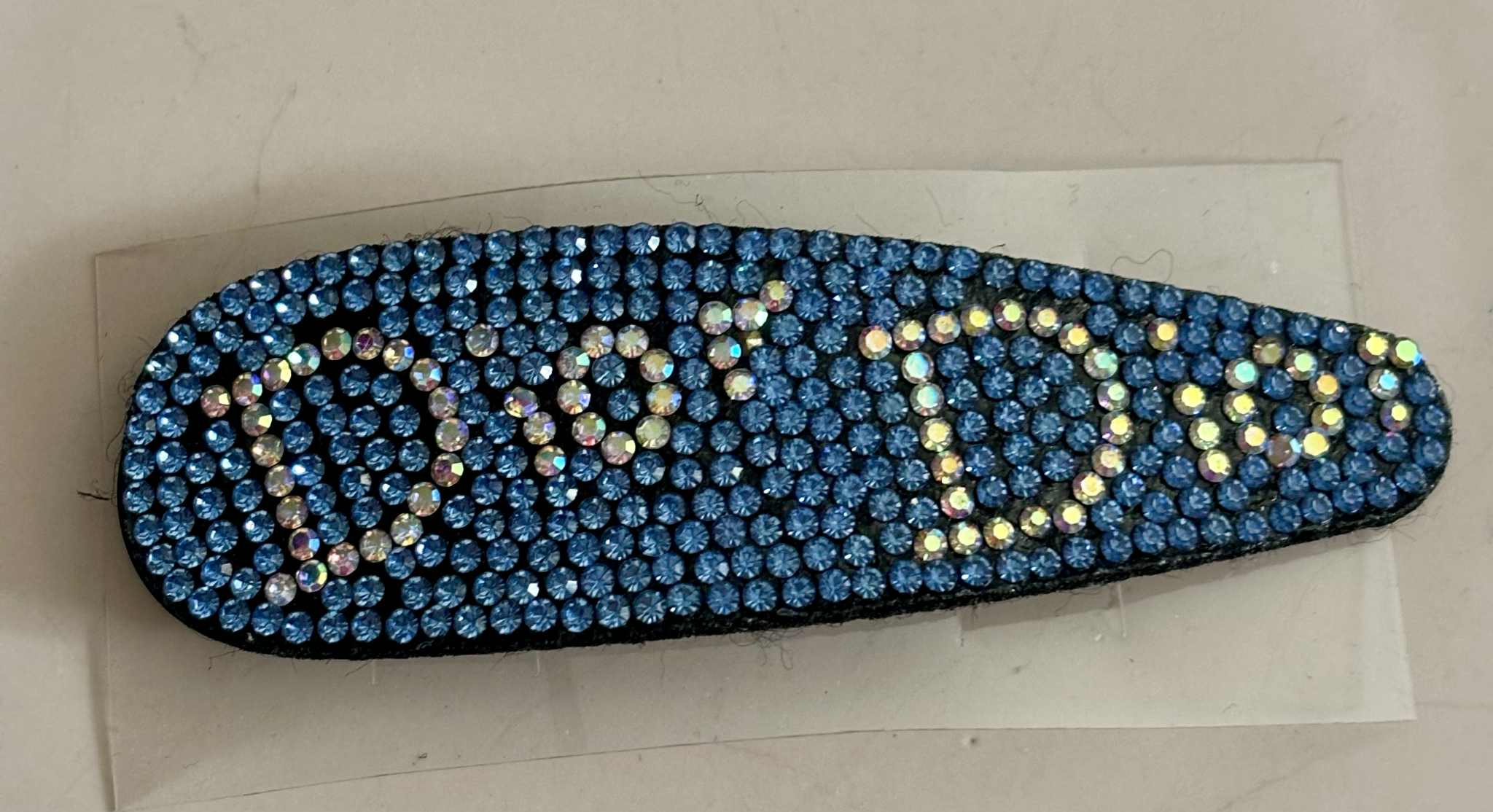 Hair clip D glitter surf blue