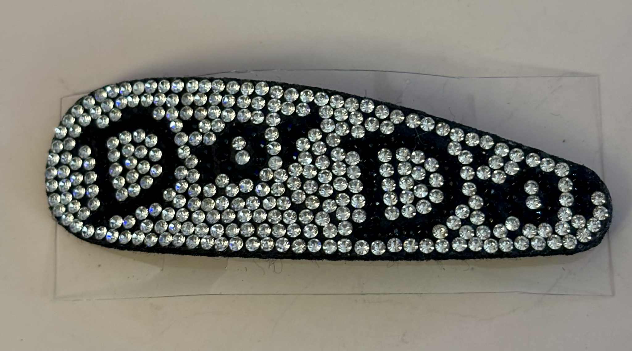 Hair clip D glitter surf silver