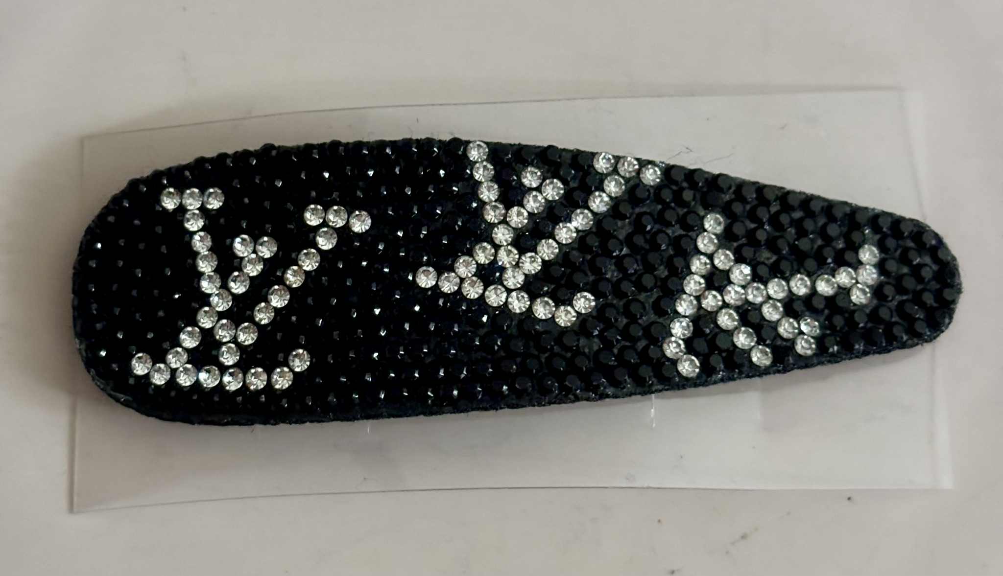Hair clip L glitter surf black