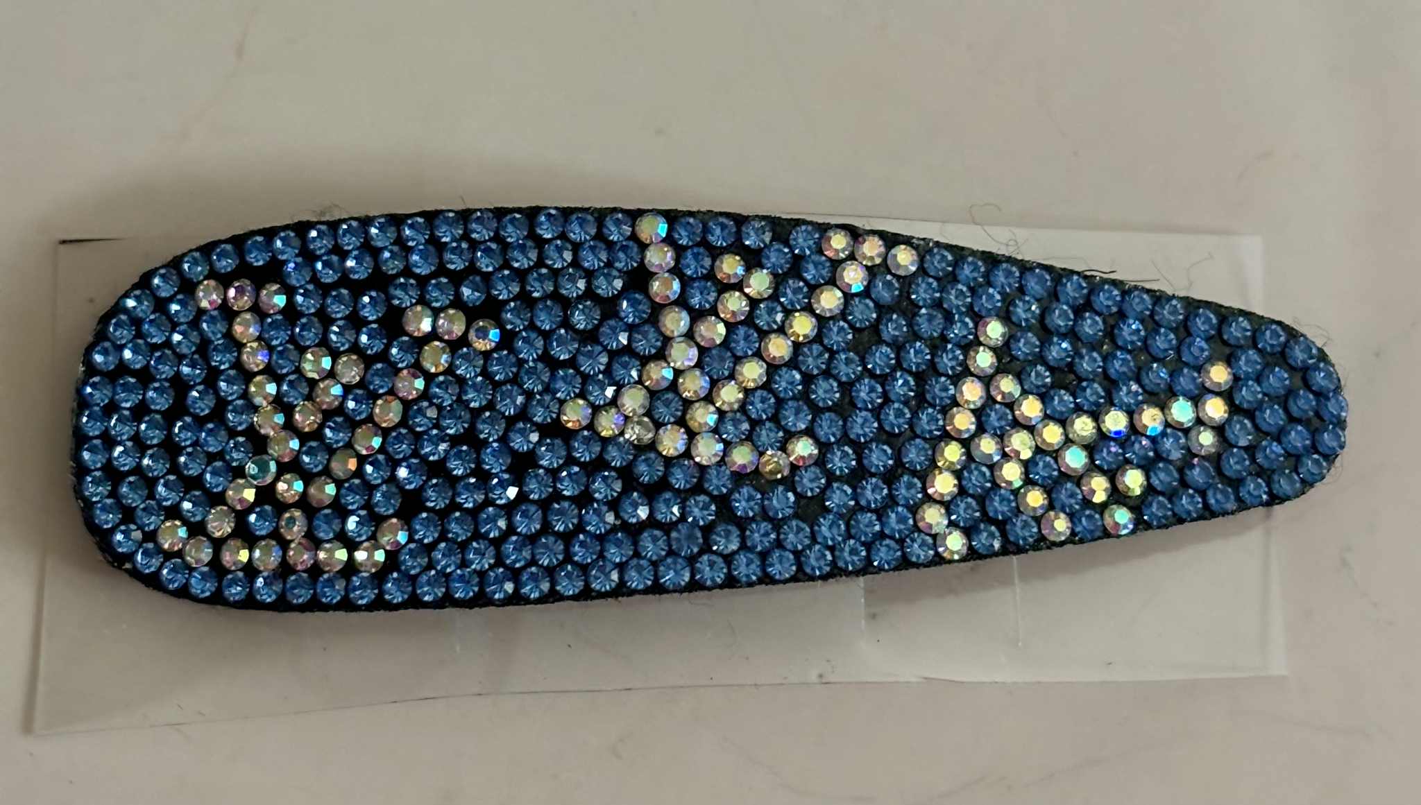 Hair clip L glitter surf blue