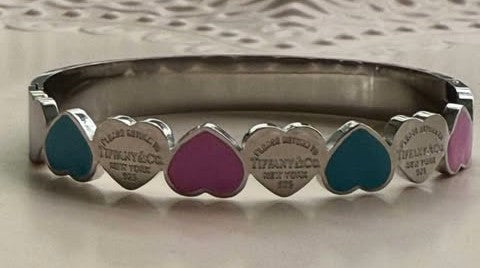 Bangle T multi silver