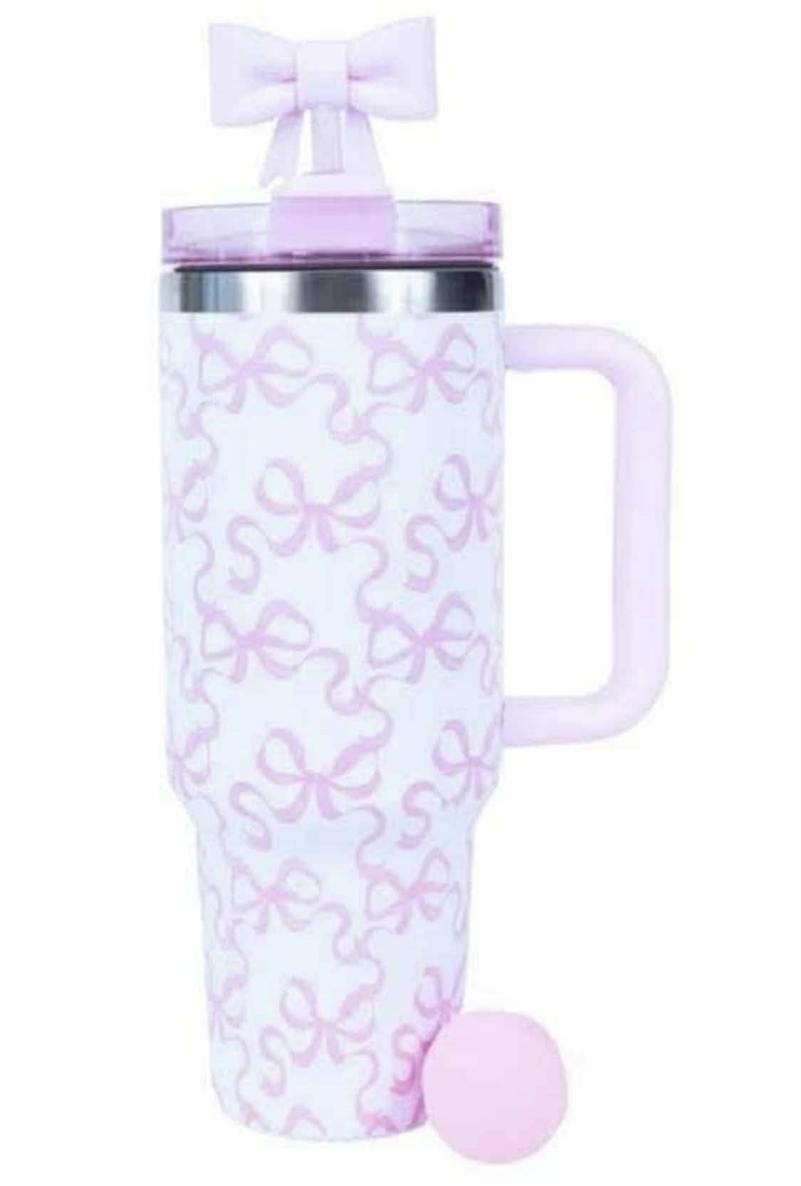 Tumbler 40oz pink bow