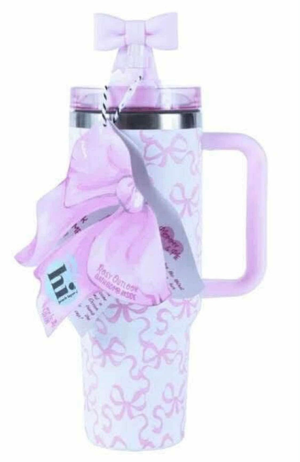 Tumbler 40oz pink bow