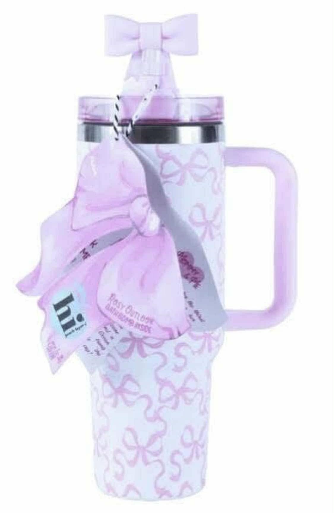 Tumbler 40oz pink bow