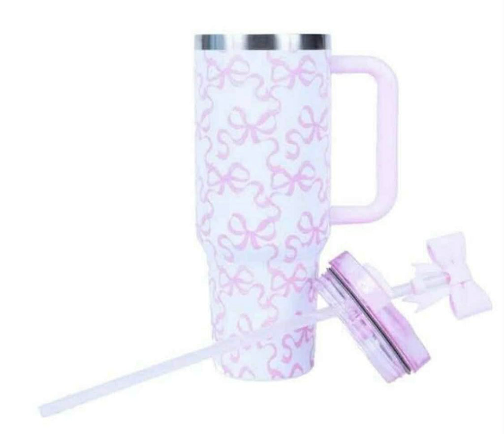 Tumbler 40oz pink bow