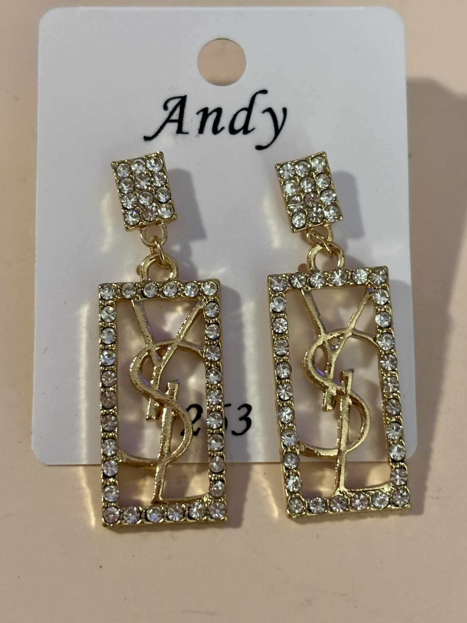 Earrings Y hanging gold