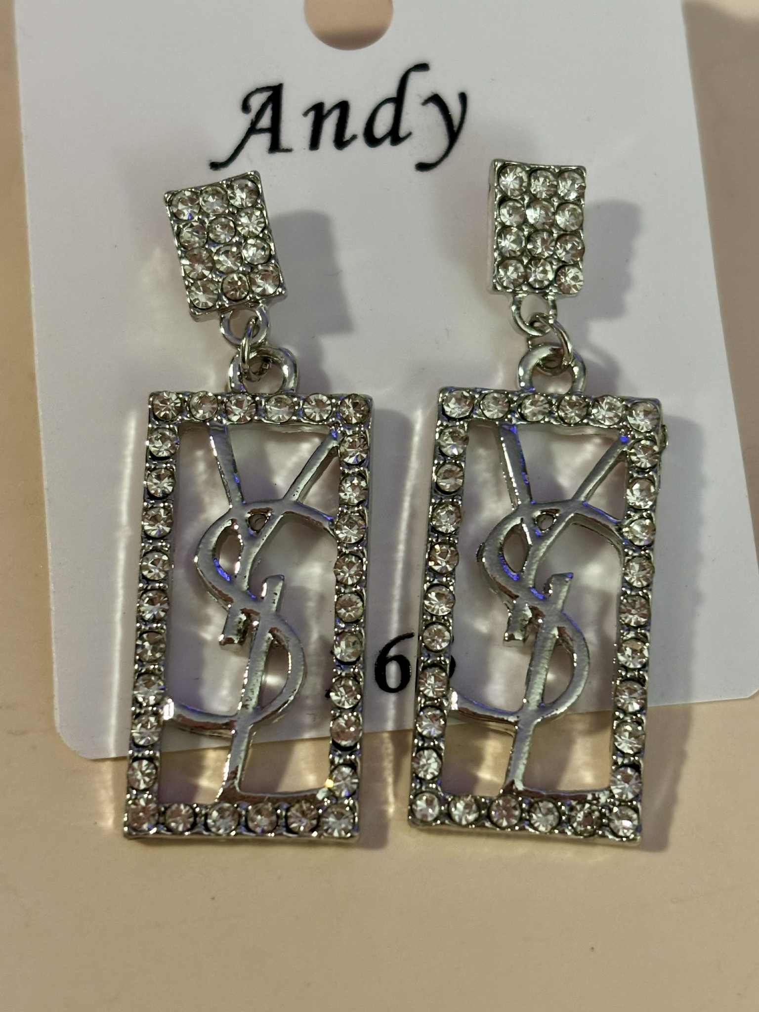 Earrings Y hanging silver