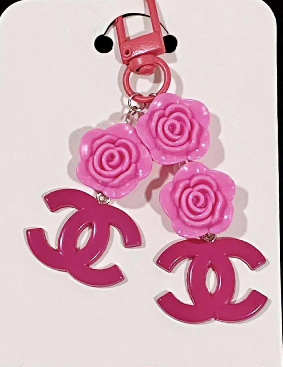 Keychain C pink plastic
